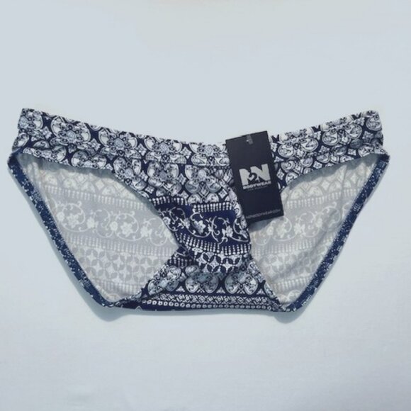 N2N Bodywear Size M Provence Brief - Navy/Blue/White - Roomy Pouch - Navy Batik - Picture 4 of 11